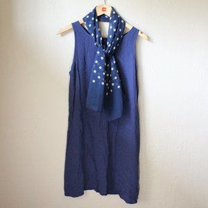 *SALE! 2/$22 or 3/$30* GAP Polka Dot Dress Navy Blue and White with Scarf Size M